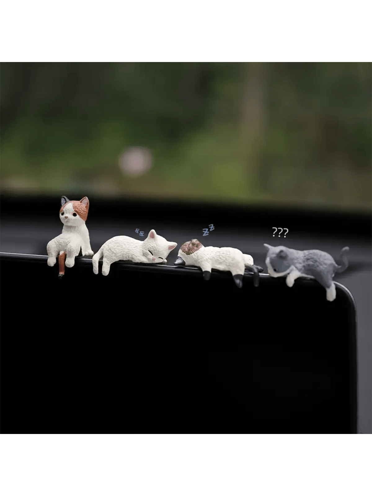 Cute Cat Cartoon Car Dashboard Decor, Made Of ABS Material, Mini Decorative Accessories Suitable For Vehicles And Display Screens