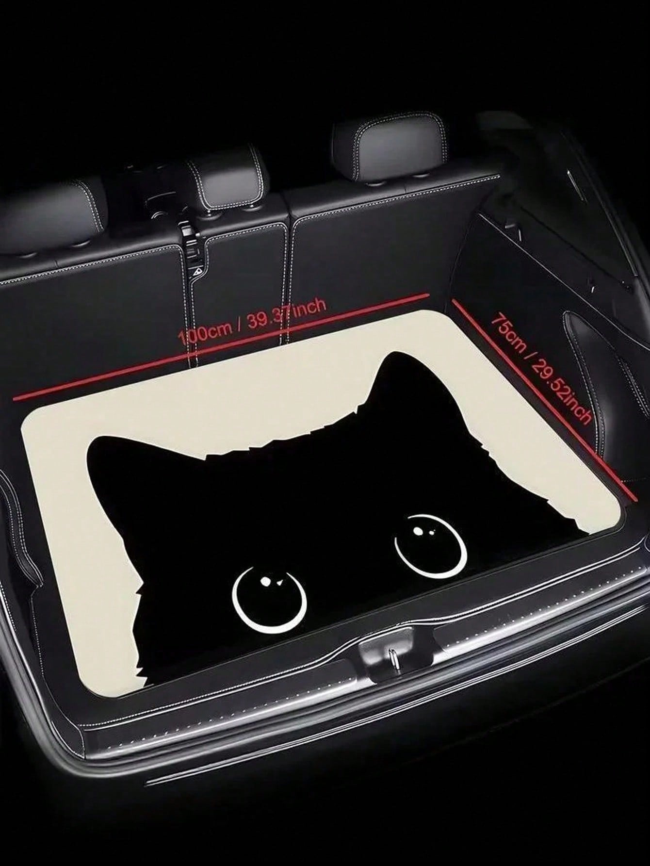 Cute Cat Face & Paw Print Car Trunk Mat, Universal Decorative Cargo Liner For Multiple Car Models, Waterproof & Dry Rear Boot Floor Protector, Essential Pet Travel Interior Accessory