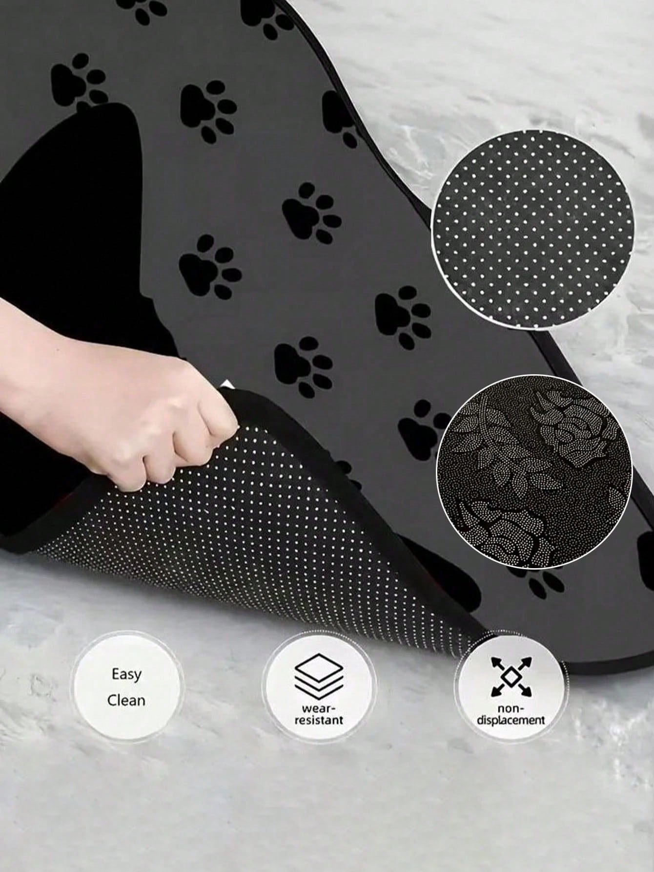 Cute Cat Face & Paw Print Car Trunk Mat, Universal Decorative Cargo Liner For Multiple Car Models, Waterproof & Dry Rear Boot Floor Protector, Essential Pet Travel Interior Accessory