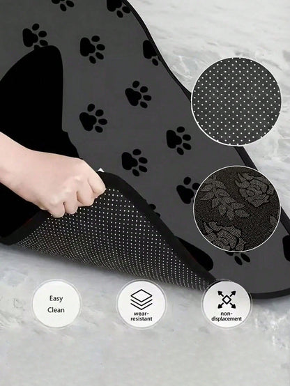 Cute Cat Face & Paw Print Car Trunk Mat, Universal Decorative Cargo Liner For Multiple Car Models, Waterproof & Dry Rear Boot Floor Protector, Essential Pet Travel Interior Accessory