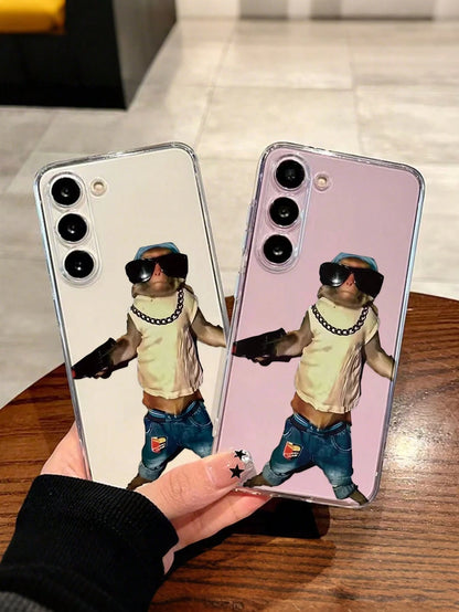 Cute Expression Elements Fashion Shockproof Thick Monkey Colorful Graphic Transparent Phone Case, Compatible With IPhone, Gift