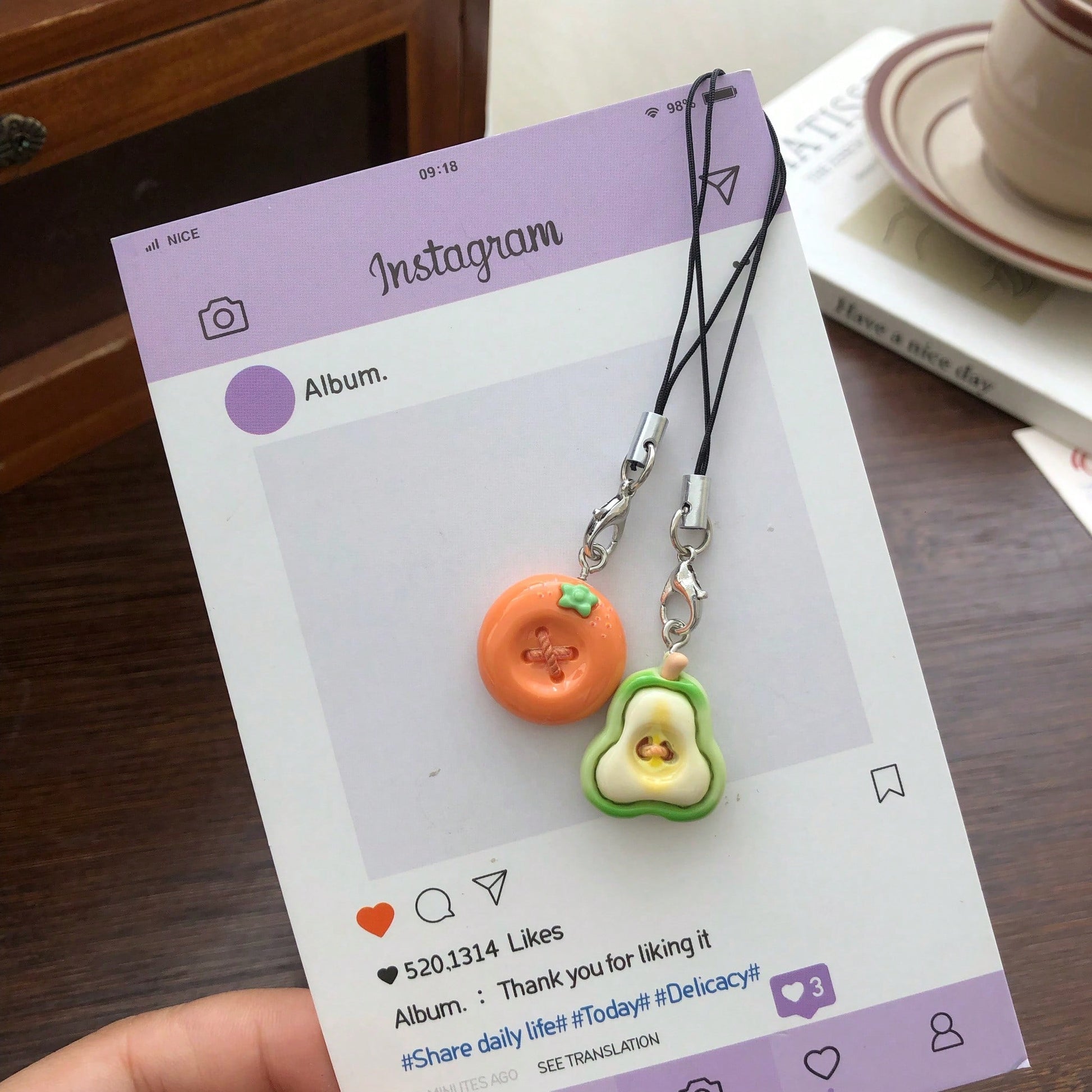 Cute Fruit Shaped Resin Pendant Phone Lanyard, Backpack Charm, Cute Fruit Shaped Phone Rope, Soft And Adorable Fruit Pendant For Girls, Gift For Best Friends And Couples, Suitable For Phone, Camera, B