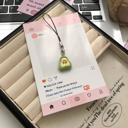 Cute Fruit Shaped Resin Pendant Phone Lanyard, Backpack Charm, Cute Fruit Shaped Phone Rope, Soft And Adorable Fruit Pendant For Girls, Gift For Best Friends And Couples, Suitable For Phone, Camera, B