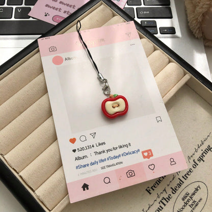 Cute Fruit Shaped Resin Pendant Phone Lanyard, Backpack Charm, Cute Fruit Shaped Phone Rope, Soft And Adorable Fruit Pendant For Girls, Gift For Best Friends And Couples, Suitable For Phone, Camera, B