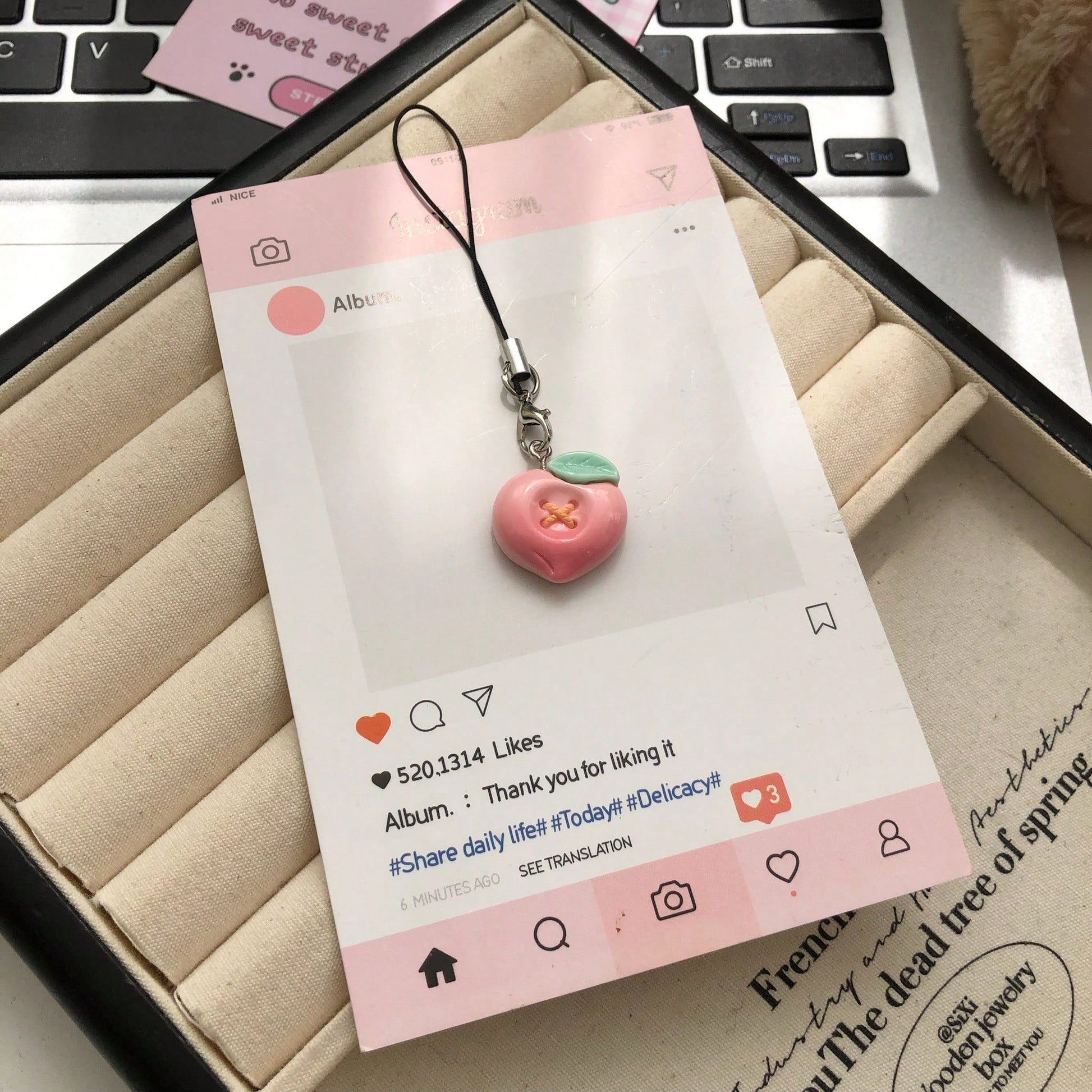 Cute Fruit Shaped Resin Pendant Phone Lanyard, Backpack Charm, Cute Fruit Shaped Phone Rope, Soft And Adorable Fruit Pendant For Girls, Gift For Best Friends And Couples, Suitable For Phone, Camera, B