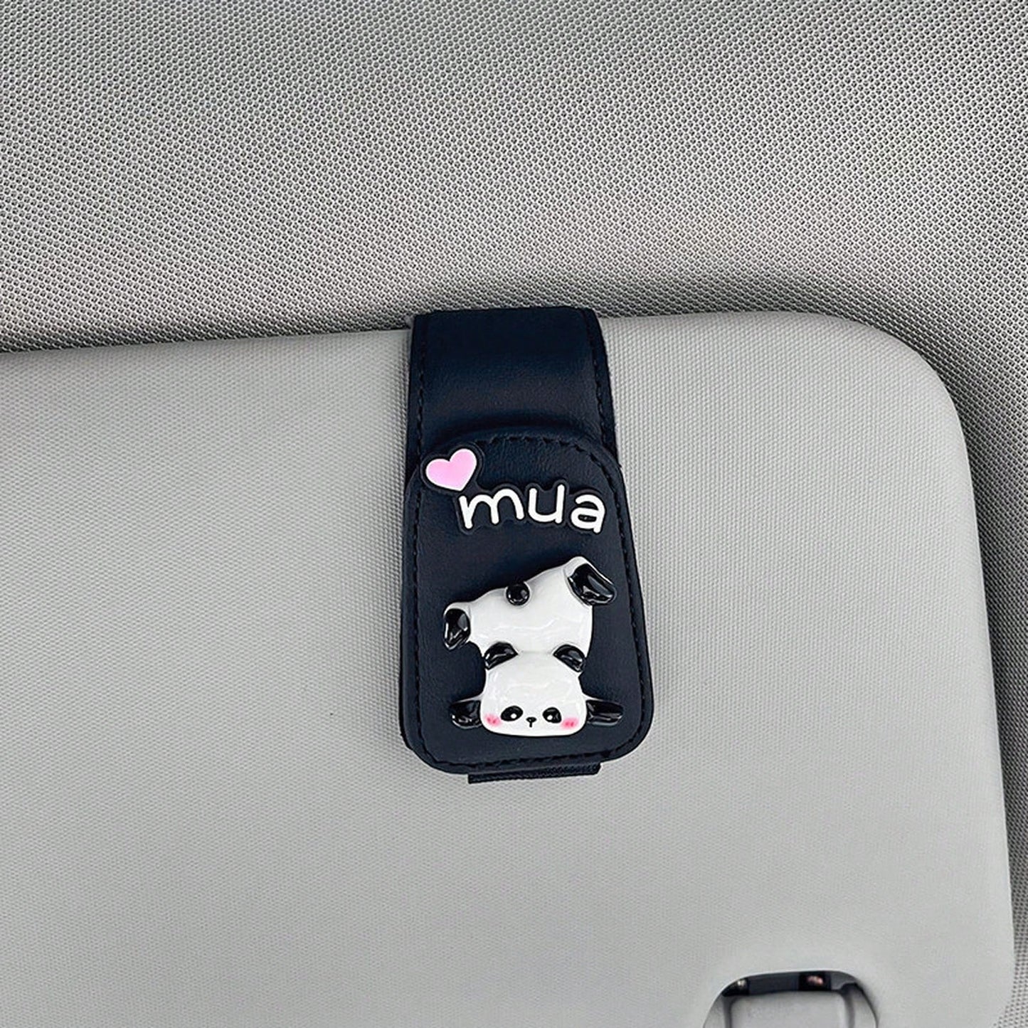 Cute Panda Car Glasses Clip For Sun Visor, Magnetic Sunglasses Holder, Car Interior Accessory