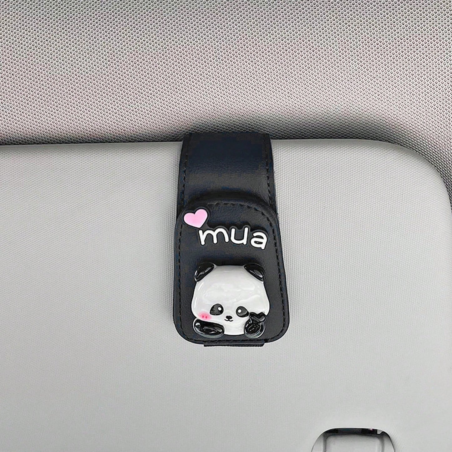 Cute Panda Car Glasses Clip For Sun Visor, Magnetic Sunglasses Holder, Car Interior Accessory