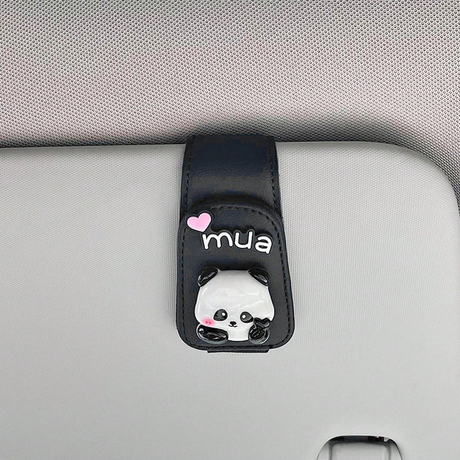 Cute Panda Car Glasses Clip For Sun Visor, Magnetic Sunglasses Holder, Car Interior Accessory