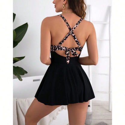 DAILY DOSE Women Cutout Skirt Swimsuit Wrap Tie Back Swimdress Tummy Control Bathing Suits Slimming Swimwear