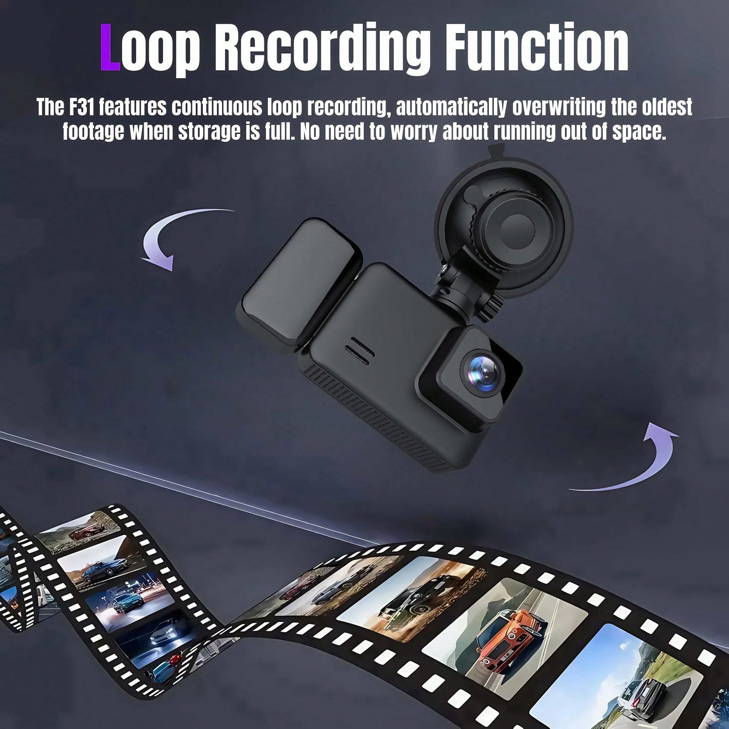 Dash Camera For Cars, 1600P Dual Dash Cam With Front & Interior Recording- IR Night Vision, Loop Recording, Wide-Angle DVR, 2.0-Inch IPS Screen, Car Dashboard Recorder (Optional 32GB Card Included)
