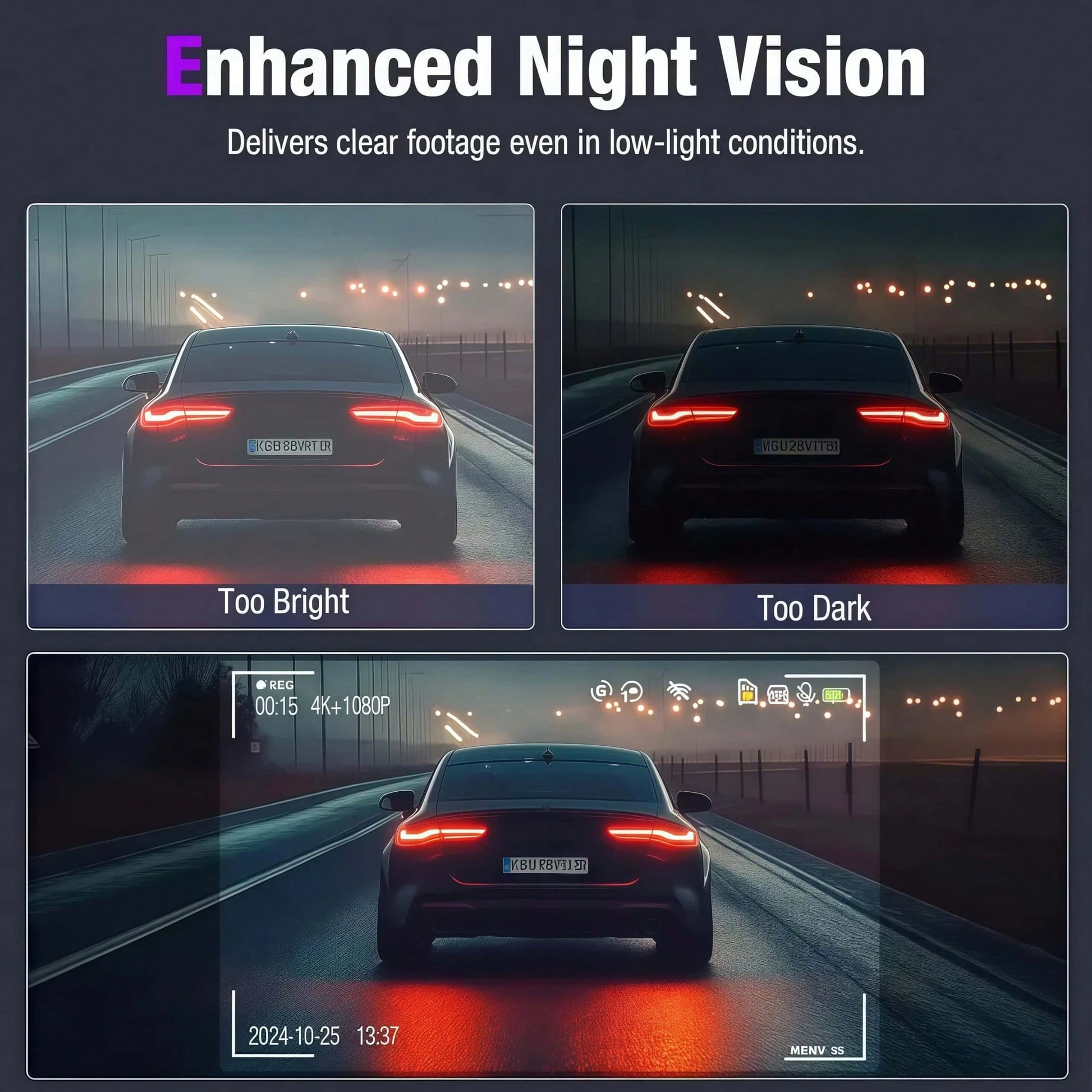 Dash Camera For Cars, 1600P Dual Dash Cam With Front & Interior Recording- IR Night Vision, Loop Recording, Wide-Angle DVR, 2.0-Inch IPS Screen, Car Dashboard Recorder (Optional 32GB Card Included)