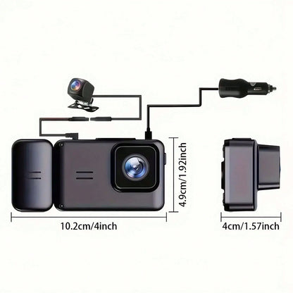 Dash Camera For Cars, 1600P Dual Dash Cam With Front & Interior Recording- IR Night Vision, Loop Recording, Wide-Angle DVR, 2.0-Inch IPS Screen, Car Dashboard Recorder (Optional 32GB Card Included)