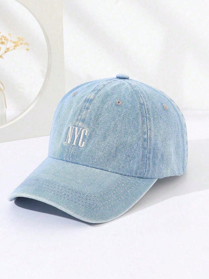 DAZY 1pc New York Embroidered Baseball Cap- Unisex, Adjustable Breathable Snapback, Retro New York Street Style Hat