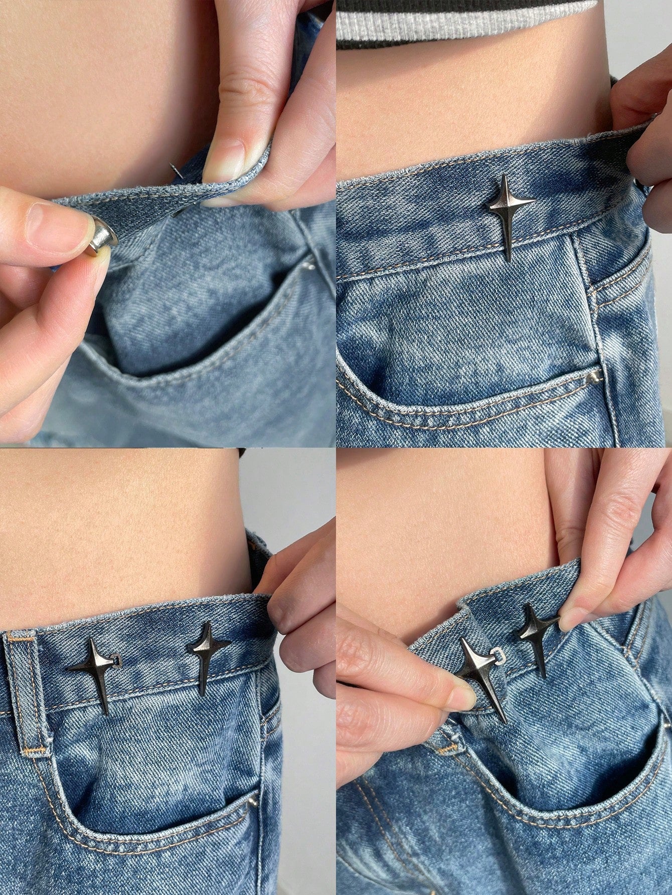 DAZY Silver Star Shaped Button