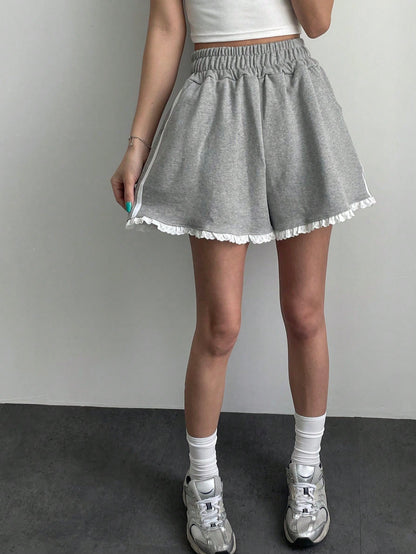 DAZY Women Lace Trim Loose Shorts