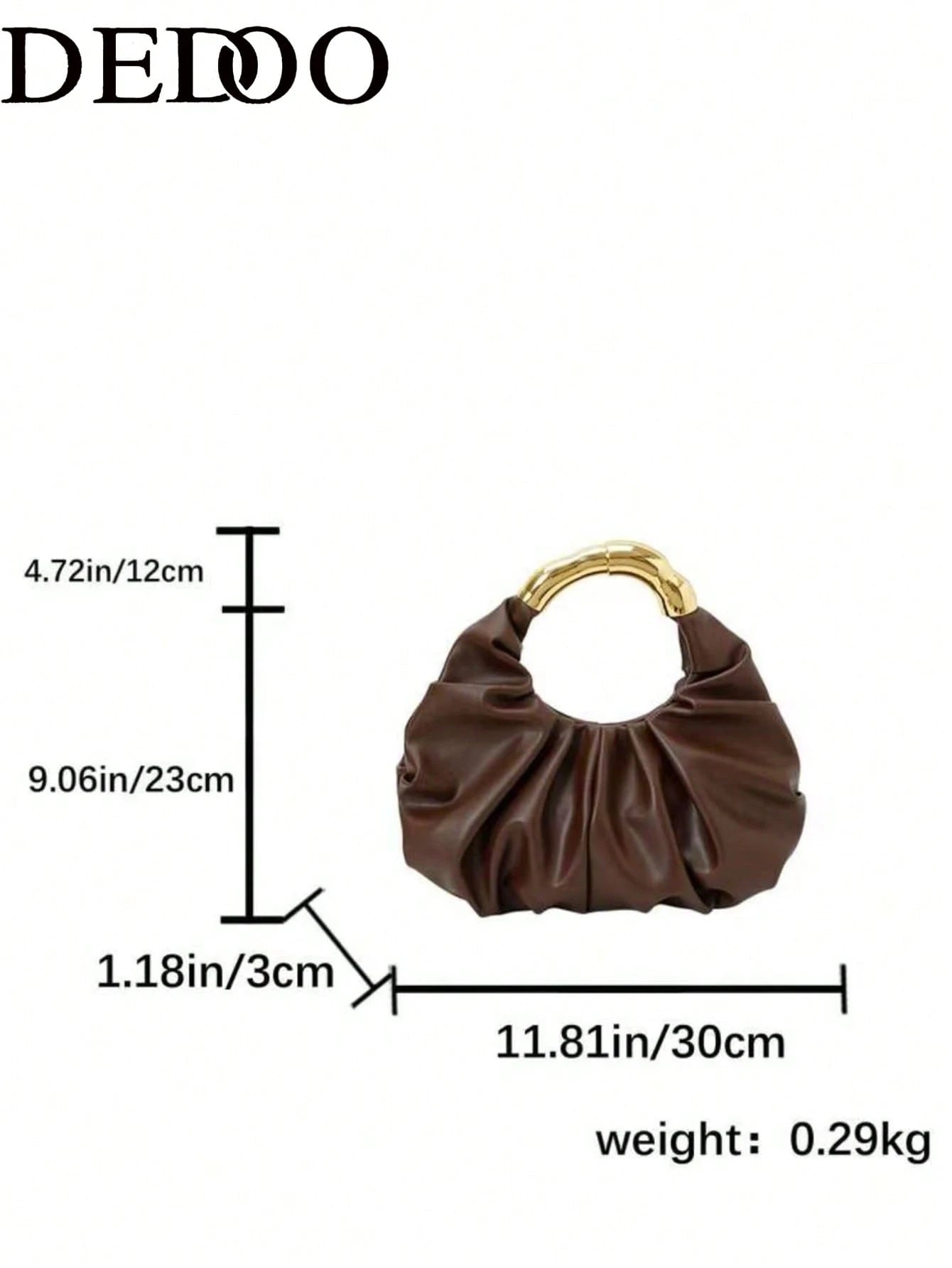 Dedoo New Fashionable Multi-Functional Thick Metal Hardware Pleated Large Capacity Cloud Handbag