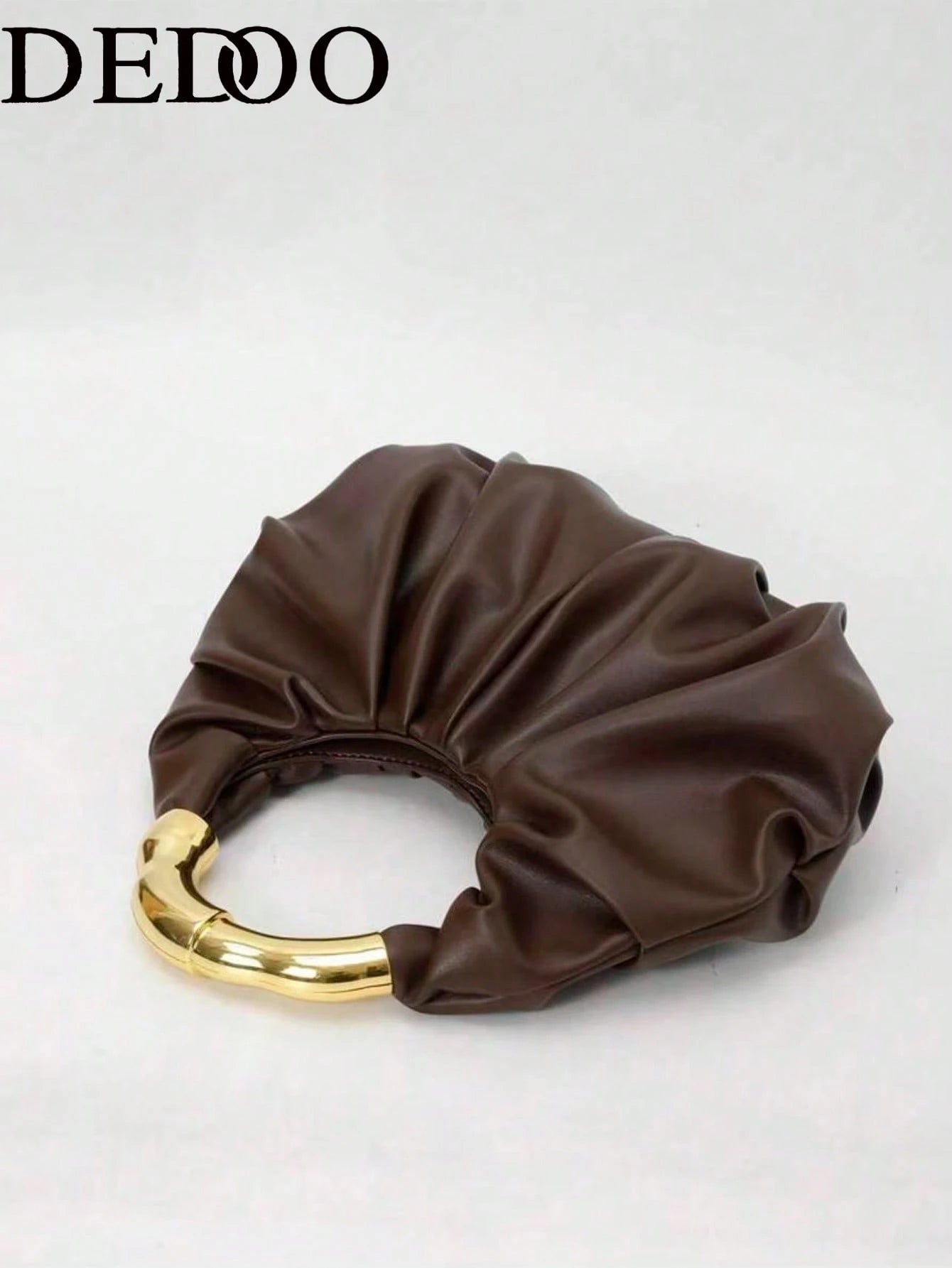 Dedoo New Fashionable Multi-Functional Thick Metal Hardware Pleated Large Capacity Cloud Handbag