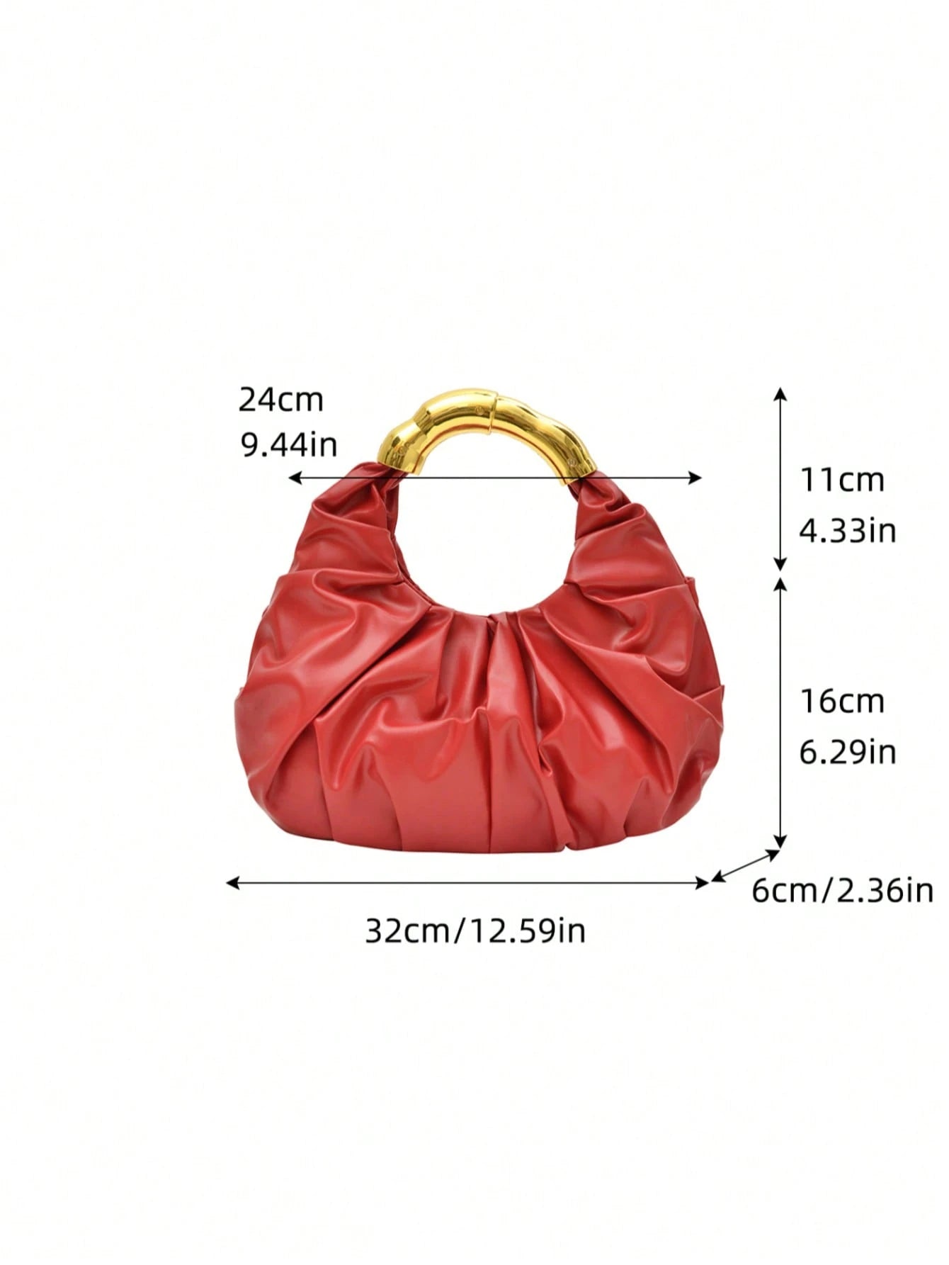 Dedoo New Fashionable Multi-Functional Thick Metal Hardware Pleated Large Capacity Cloud Handbag