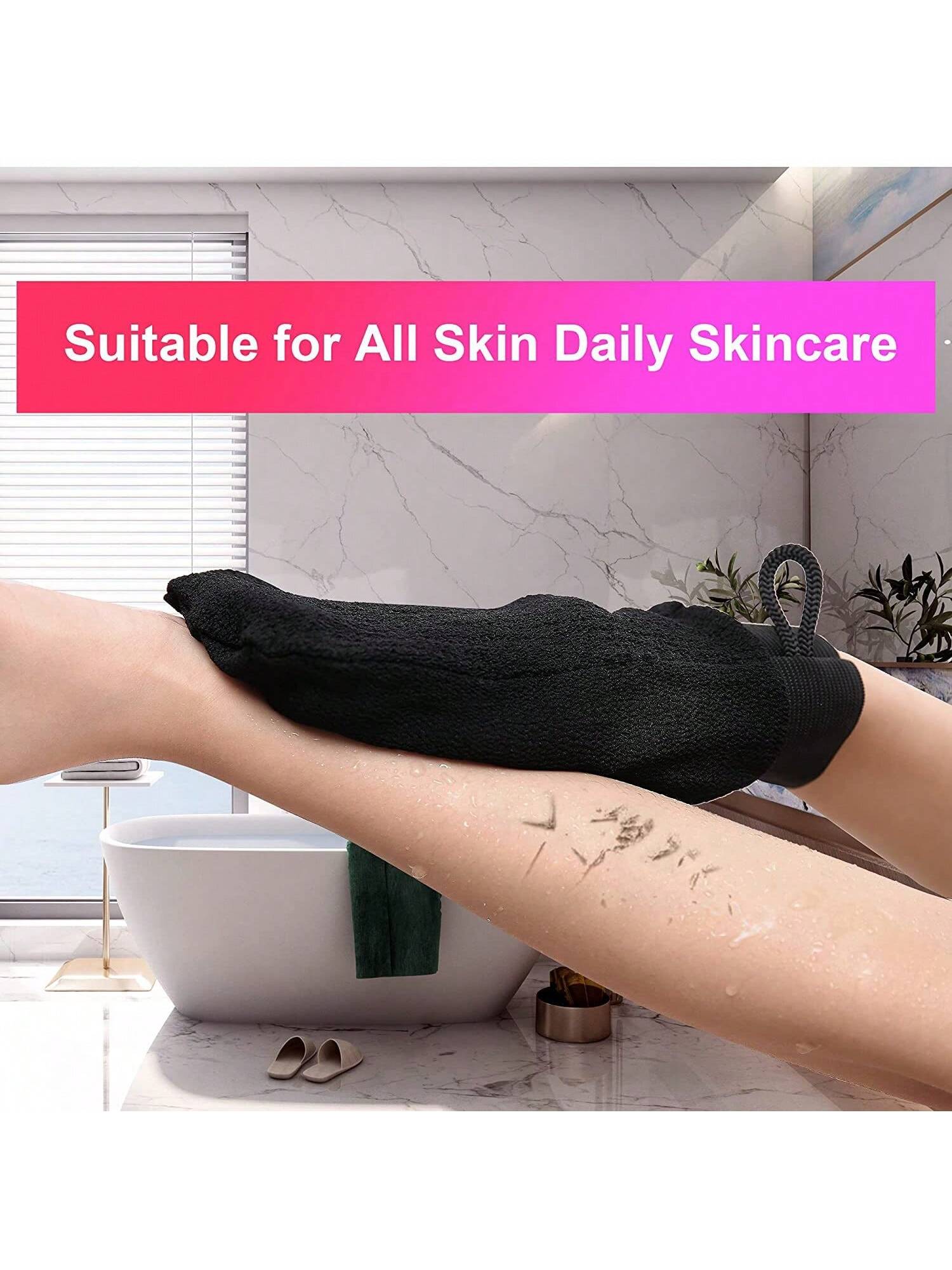 Deep Exfoliating Glove Mitt For Smooth And Radiant Skin, 1pc Body Wash Cleaner Scrubber Gloves For Bath And Shower, Gentle And Effective Korean Body Exfoliator Sponge Loofah Dead Skin And Dirt Remover