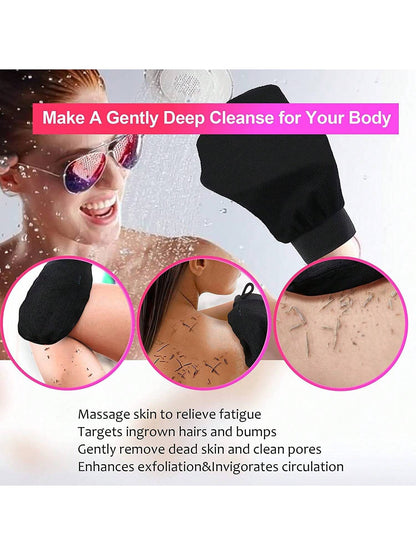 Deep Exfoliating Glove Mitt For Smooth And Radiant Skin, 1pc Body Wash Cleaner Scrubber Gloves For Bath And Shower, Gentle And Effective Korean Body Exfoliator Sponge Loofah Dead Skin And Dirt Remover