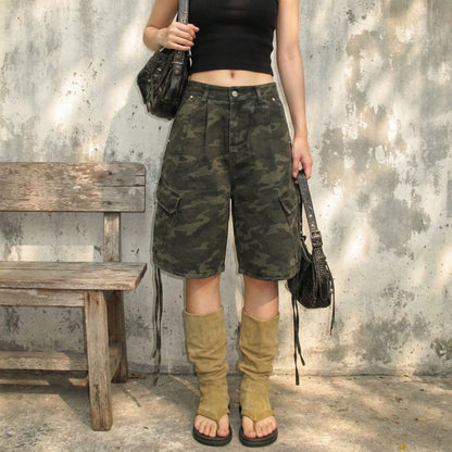 Denim Cargo Shorts