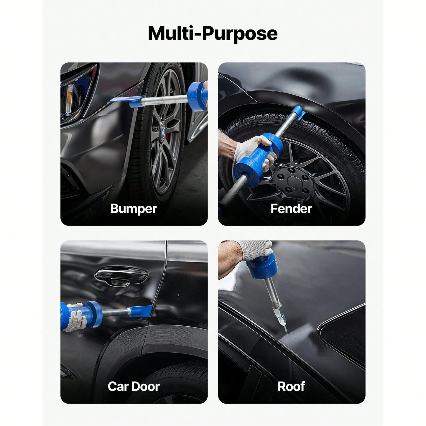 Dent Puller Kit, 13 Lbs 14-In-1 Slide Hammer Dent Removal Kit, Heavy-Duty Auto Body Truck Repair Automotive Damage Remover Tool Repair Frame With Carrying Case, Extension Rod, Non-Slip Handle