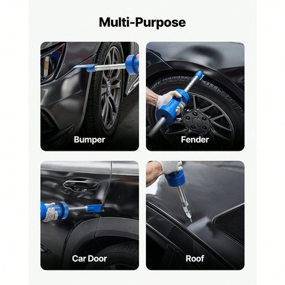 Dent Puller Kit, 13 Lbs 14-In-1 Slide Hammer Dent Removal Kit, Heavy-Duty Auto Body Truck Repair Automotive Damage Remover Tool Repair Frame With Carrying Case, Extension Rod, Non-Slip Handle