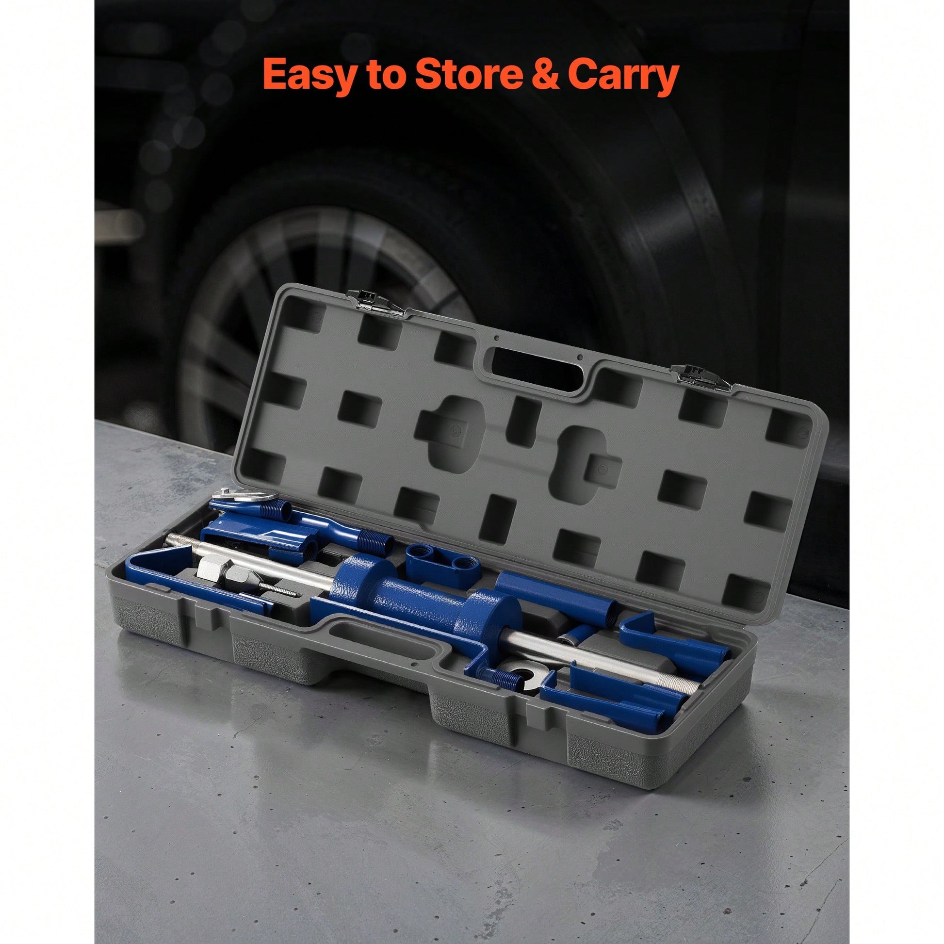 Dent Puller Kit, 13 Lbs 14-In-1 Slide Hammer Dent Removal Kit, Heavy-Duty Auto Body Truck Repair Automotive Damage Remover Tool Repair Frame With Carrying Case, Extension Rod, Non-Slip Handle
