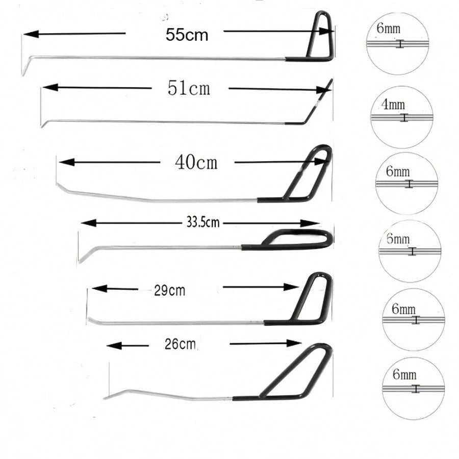Dent Removal Tools Paintless Dent Repair Rods, Dent Removal Rods Tools Kit For Hail Damage, Door Dings And Car Dents