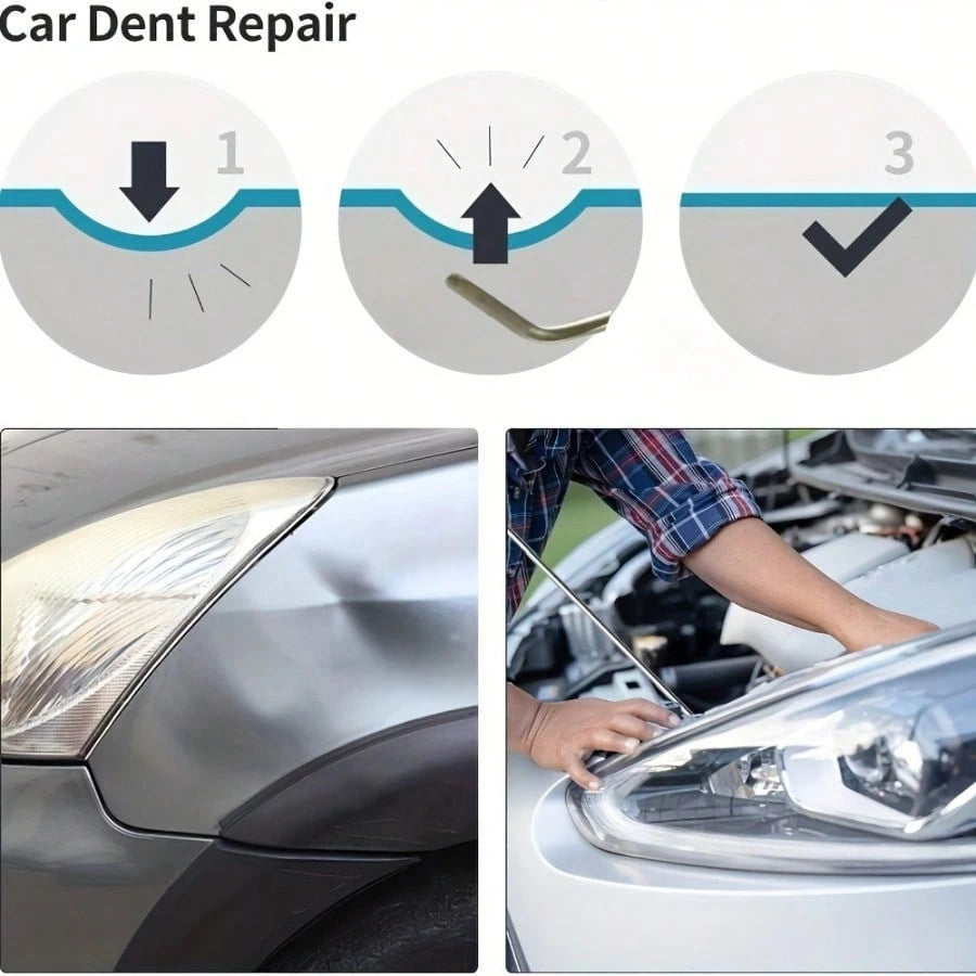 Dent Removal Tools Paintless Dent Repair Rods, Dent Removal Rods Tools Kit For Hail Damage, Door Dings And Car Dents