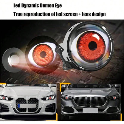 Devil's Eye Car Headlights, Dynamic Devil's Eye, Adjustable Eye With Remote Control Led Dynamic Devil's Eye, Mini Lens Car Eyeball Lights, Dynamic Headlights Adjustable LED Devil Eyes Headlights-Car