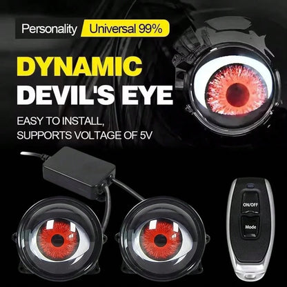 Devil's Eye Car Headlights, Dynamic Devil's Eye, Adjustable Eye With Remote Control Led Dynamic Devil's Eye, Mini Lens Car Eyeball Lights, Dynamic Headlights Adjustable LED Devil Eyes Headlights-Car