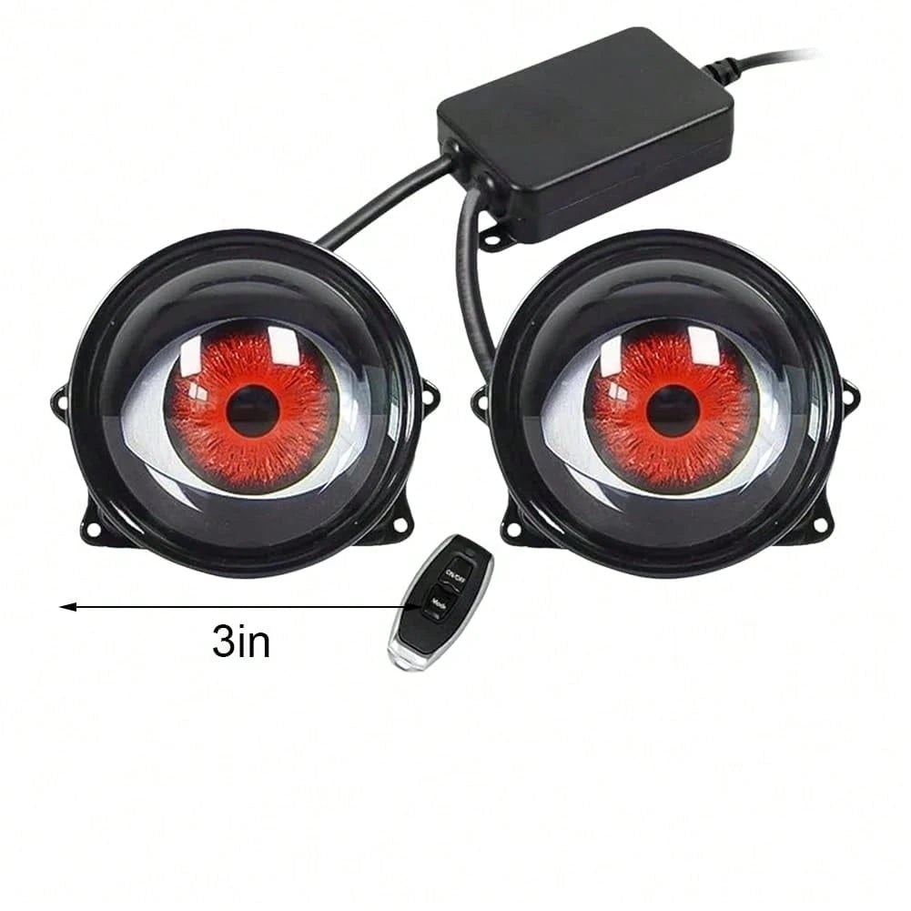 Devil's Eye Car Headlights, Dynamic Devil's Eye, Adjustable Eye With Remote Control Led Dynamic Devil's Eye, Mini Lens Car Eyeball Lights, Dynamic Headlights Adjustable LED Devil Eyes Headlights-Car