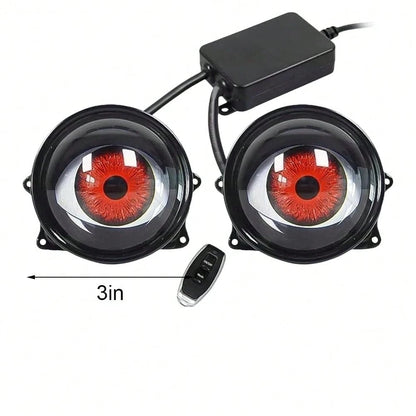 Devil's Eye Car Headlights, Dynamic Devil's Eye, Adjustable Eye With Remote Control Led Dynamic Devil's Eye, Mini Lens Car Eyeball Lights, Dynamic Headlights Adjustable LED Devil Eyes Headlights-Car