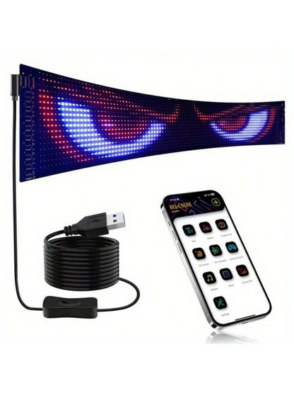 Devil's Eye LED Matrix Pixel Panel- Programmable Flexible LED Display For Car Truck Accessories With APP Control, DIY Night Light, Ghost Spooky Halloween Decoration