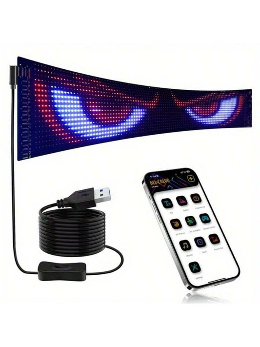 Devil's Eye LED Matrix Pixel Panel- Programmable Flexible LED Display For Car Truck Accessories With APP Control, DIY Night Light, Ghost Spooky Halloween Decoration
