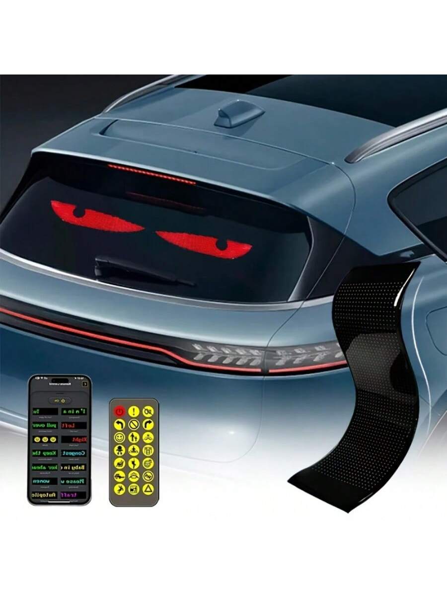 Devil's Eye LED Matrix Pixel Panel- Programmable Flexible LED Display For Car Truck Accessories With APP Control, DIY Night Light, Ghost Spooky Halloween Decoration