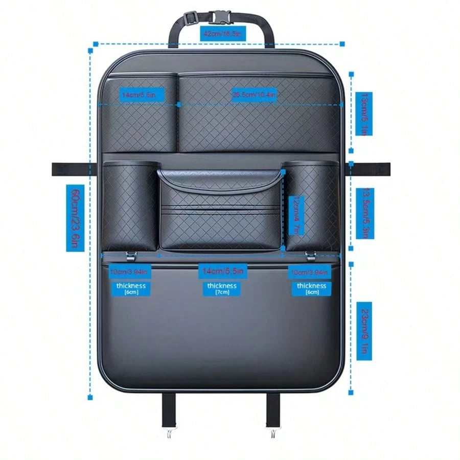 [Diamond Pattern Seat Back Storage Bag]Car Storage Bag, Car Seat Back Storage Hanging Bag, Car Tissue Box, Double Cup Holder, Car Seat Back Storage Rack, Car Seat Back Storage Bag