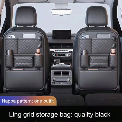 [Diamond Pattern Seat Back Storage Bag]Car Storage Bag, Car Seat Back Storage Hanging Bag, Car Tissue Box, Double Cup Holder, Car Seat Back Storage Rack, Car Seat Back Storage Bag