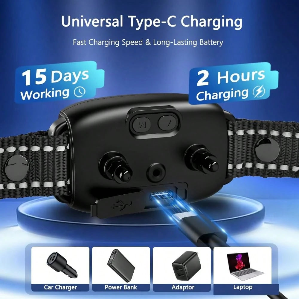 Dog Bark Collar, Bark Collar For Large Medium Small Dogs,Smart Bark Collar,Rechargeable Anti Barking Training Collar With 8 Adjustable Sensitivity,Anti Dog Barking Training Collar, Barking Electric Sh
