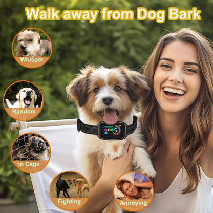 Dog Bark Collar, Bark Collar For Large Medium Small Dogs,Smart Bark Collar,Rechargeable Anti Barking Training Collar With 8 Adjustable Sensitivity,Anti Dog Barking Training Collar, Barking Electric Sh