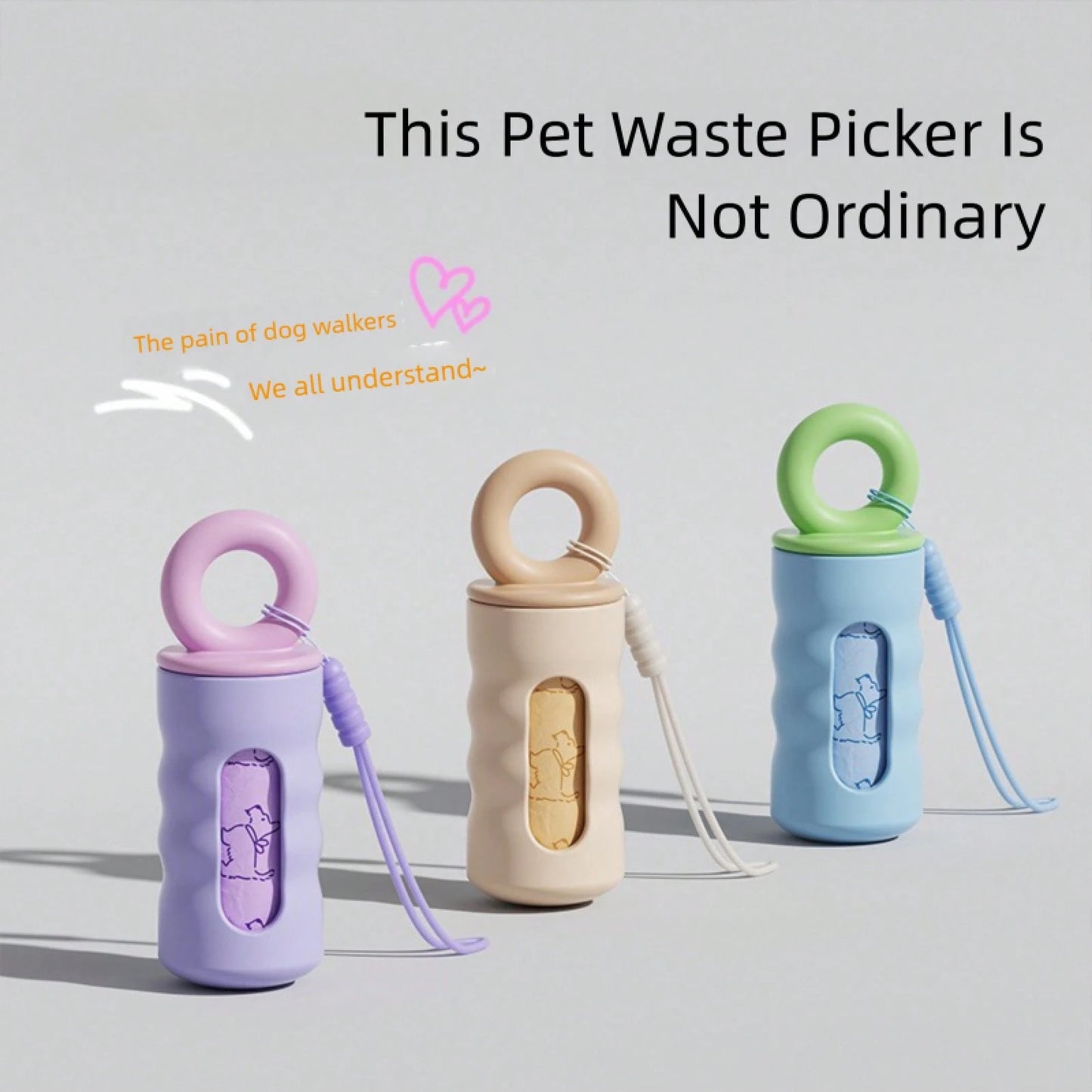 Dog Poop Bag Holder Shell, Portable Pet Waste Bag Dispenser, Hanging Garbage Bag Organizer, Outdoor Walking Accessory For Puppy & Dog