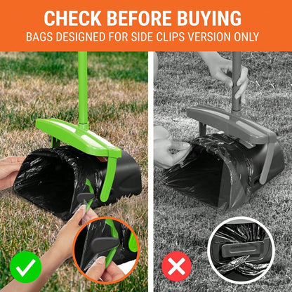 Dog Pooper Scooper With Bag Attachment, 40" Long Handle Pooper Scooper For Large Dogs, Ideal For Yard Cleanup, Large Capacity Swivel Bin & Rake, Lavender Scented Waste Bags (Black)