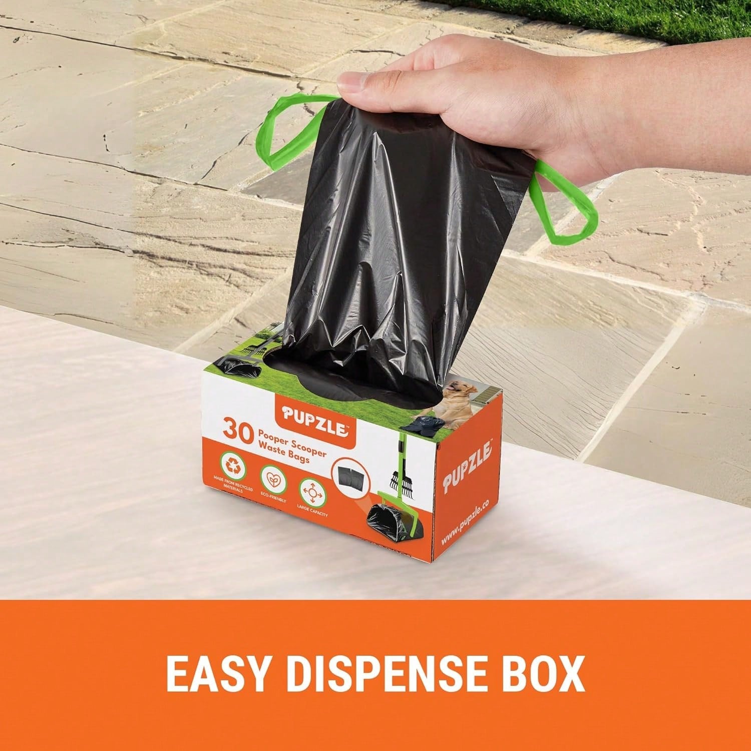Dog Pooper Scooper With Bag Attachment, 40" Long Handle Pooper Scooper For Large Dogs, Ideal For Yard Cleanup, Large Capacity Swivel Bin & Rake, Lavender Scented Waste Bags (Black)