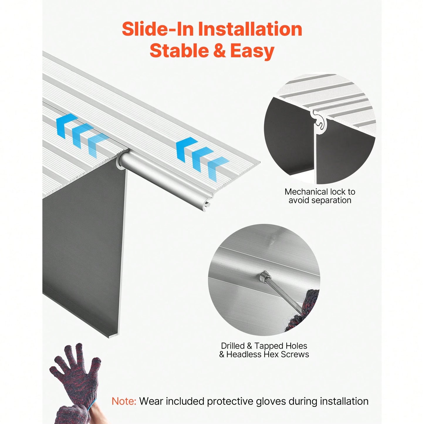 Door Threshold Ramp, 3 Inch Rise, Aluminum Alloy Threshold Ramp Rated 800 Lbs Load Capacity, Handicap Ramps For Home Steps For Wheelchair, Scooters, Power Chairs, Walkers, Bicycle, Tricycle