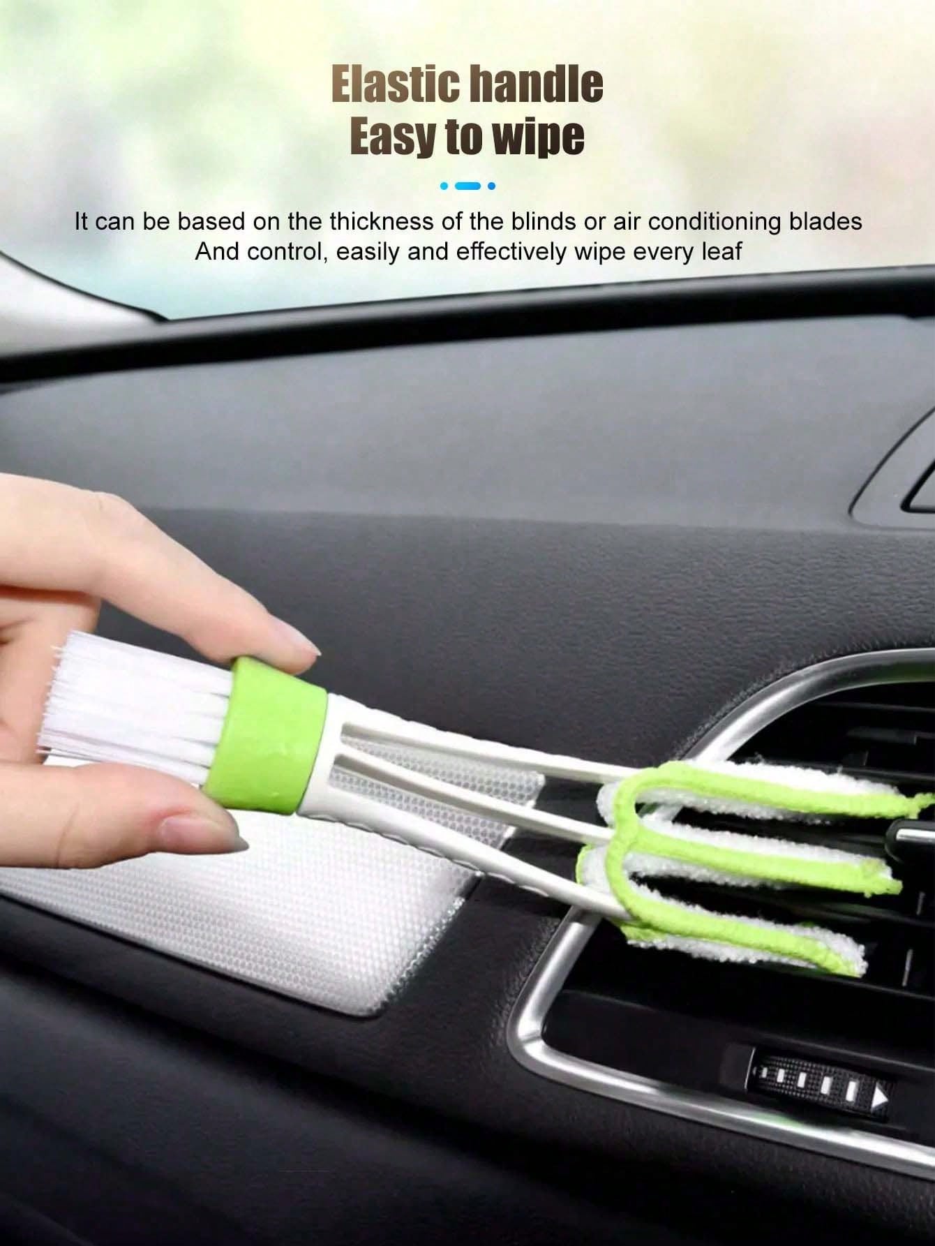 Double-Headed Car Air Vent Cleaning Brush, Car Accessory, Detachable Washable Microfiber Crevice Dusting Brush, Multi-Purpose Car And Home Cleaning Brush, Suitable For Dashboard, Air Vents, Keyboard
