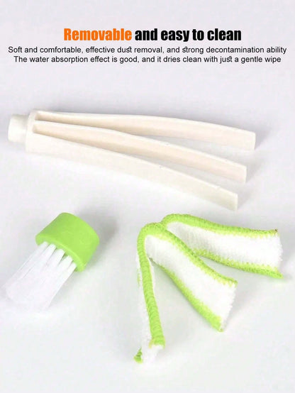 Double-Headed Car Air Vent Cleaning Brush, Car Accessory, Detachable Washable Microfiber Crevice Dusting Brush, Multi-Purpose Car And Home Cleaning Brush, Suitable For Dashboard, Air Vents, Keyboard