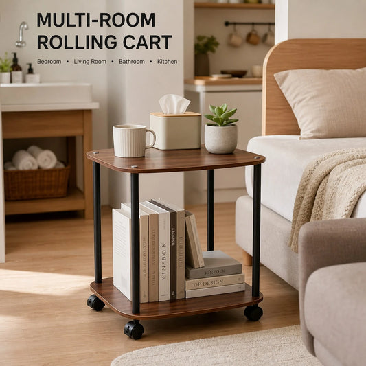 Double-Layer Open Storage Design: Two Spacious Open Storage Layers, Allowing Various Daily Items To Be Clearly Visible And Easily Accessible, Suitable For Storing Toiletries, Towels, Books, Snacks And
