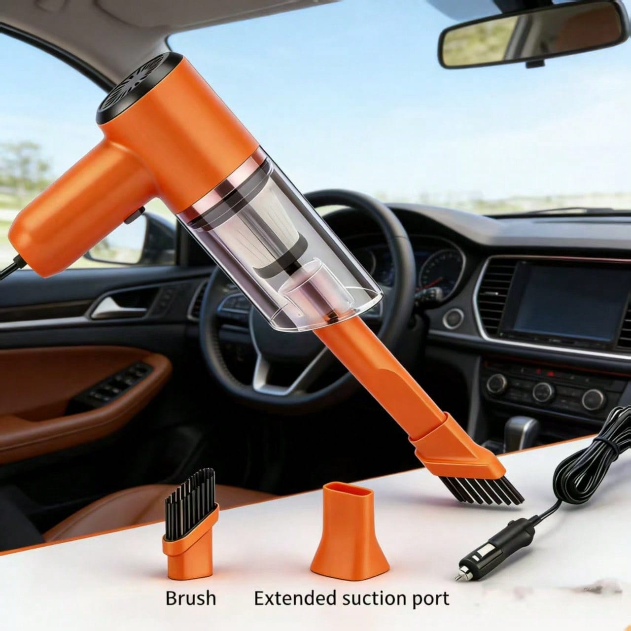 DZDSZQGST 12 Volt Portable Handheld Car Vacuum Cleaner- Powerful, Wired Design For Easy Removal Of Dust And Pet Hair- Comes With Accessories Kit- Silent Operation,Speed 38000rpm