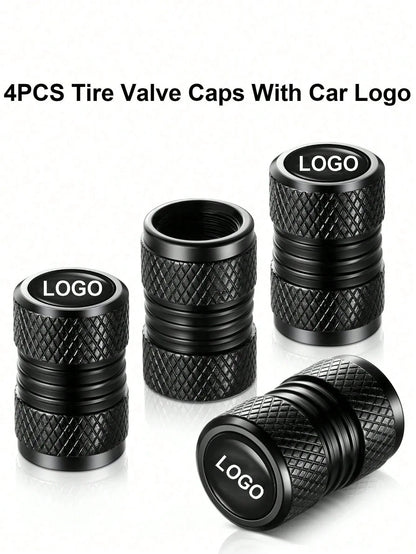 Easypie Selection 4 Pieces Tire Valve Covers, Valve Covers Suitable For Audi, Mercedes-Benz, BWM, Nissan, T Oyota,, Kia, Etc., Alloy Car Tire Covers, Corrosion-Resistant And Leak-Proof Car Accessorie